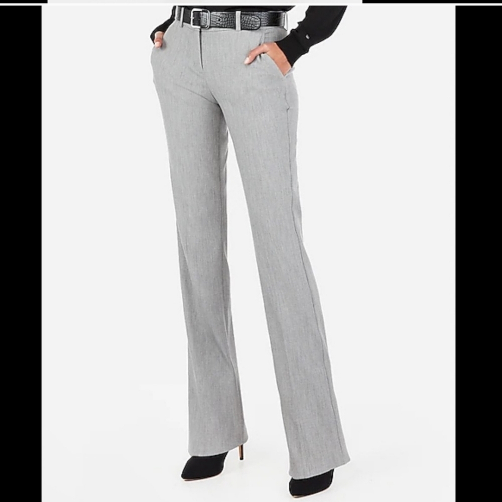 Express Mid Rise Barely Boots Columnist Grey Pants in 4L (Long/Tall)